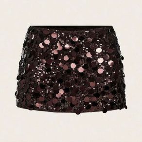 SHEIN Women's Black and Brown Skirt