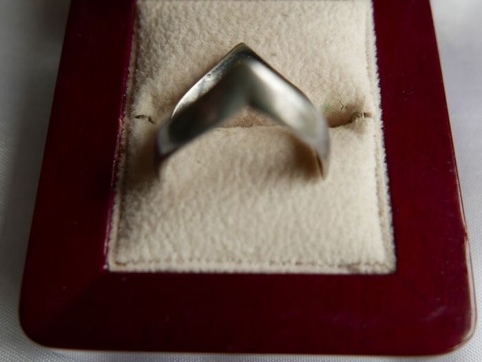 Vintage Sterling Silver Double Wishbone Band Ring size P - 2,10g