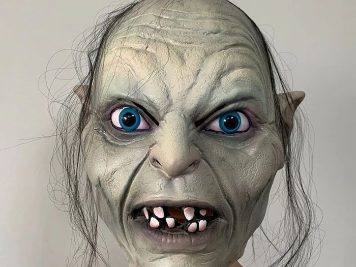 Gollum latex mask from lord of the rings for Halloween party.