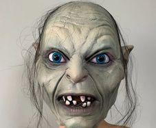Gollum latex mask from lord of the rings for Halloween party.