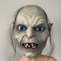 Gollum latex mask from lord of the rings for Halloween party.