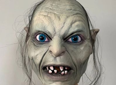 Gollum latex mask from lord of the rings for Halloween party.