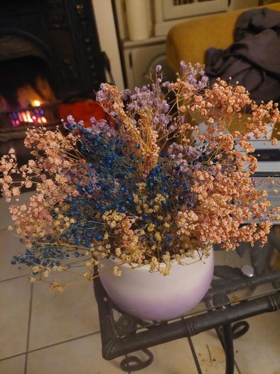 Pottery Flower Pot - Dried Flowers included.