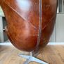 Brown Leather Egg Chair - Arne Jacobson Style - Quality Reproduction Image 8