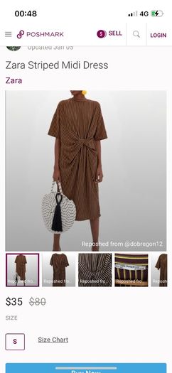 Zara Trafaluc Striped MIDI dress size S