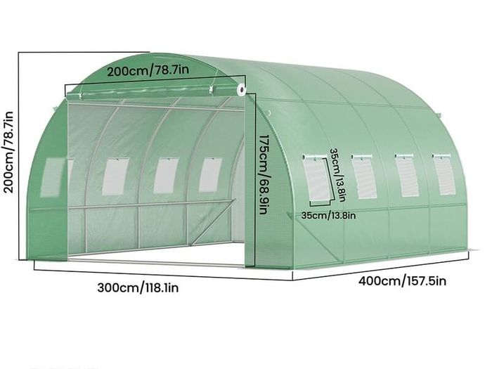 Polytunnel Greenhouse Poly Tunnels Gardening Walk In Pollytunnel Tent with Steel Frame