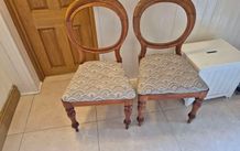 Pair of Antique Victorian Mahogany Balloon Back Chairs