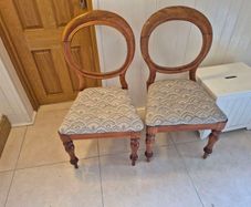 Pair of Antique Victorian Mahogany Balloon Back Chairs