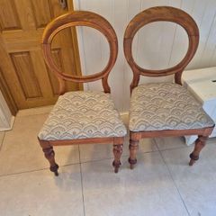 Pair of Antique Victorian Mahogany Balloon Back Chairs