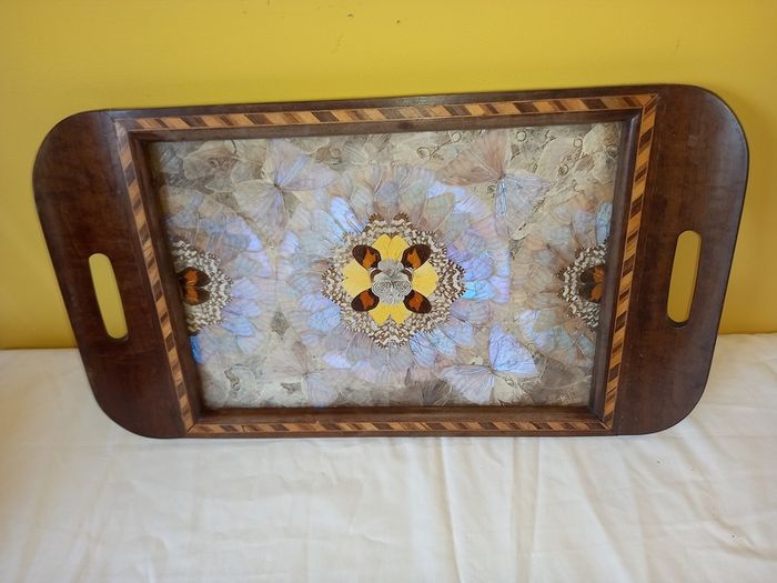 Antique \ Vintage Serving Dark Hardwood Tray