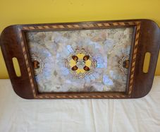 Antique \ Vintage Serving Dark Hardwood Tray
