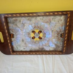 Antique \ Vintage Serving Dark Hardwood Tray