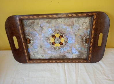 Antique \ Vintage Serving Dark Hardwood Tray