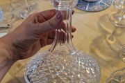 Vintage Waterford Crystal Alana Ships Decanter with a matching faceted ball stopper