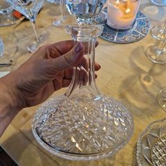 Vintage Waterford Crystal Alana Ships Decanter with a matching faceted ball stopper