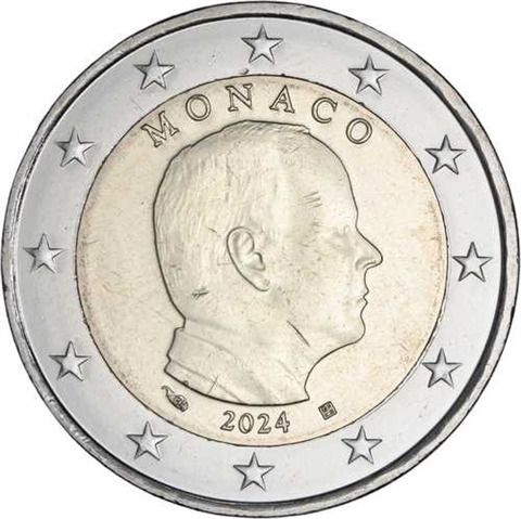Monaco 2 Euro Regular National Coin 2024. Uncirculated.
