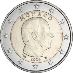 Monaco 2 Euro Regular National Coin 2024. Uncirculated.