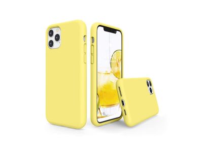 Liquid Silicone Case For iPhone 11 Pro Max Luxury Thin Soft Phone Cover New Yellow - FHT8IP11PMLK