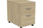 Two Drawer Lockable Mobile Pedestal - Urban Oak