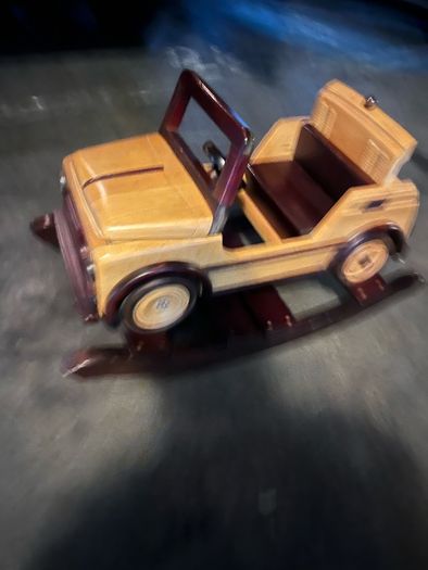 wooden rocking car
