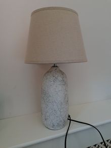 Ceramic Table Lamp with Fabric Tapered Shade