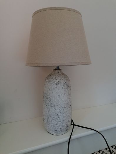 Ceramic Table Lamp with Fabric Tapered Shade