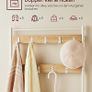 Vintage Coat Rack Stand with Seat 3 Shelves Gold Oak Image 3