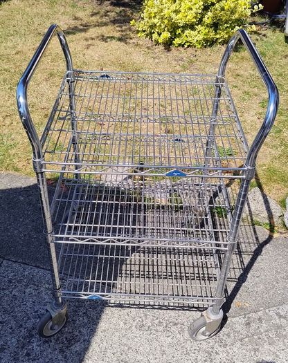 Heavy Duty Metro Wire Shelf Utility Rolling Cart / Shelved Trolley