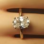 Bargain 14ct Yellow Gold Oval Brilliant Lab Grown 2ct Diamond Solitaire Ring Image 4
