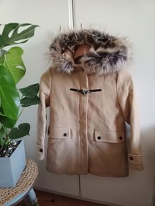 Zara beige wool coat size 10 years Brand New