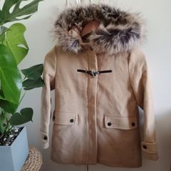 Zara beige wool coat size 10 years Brand New