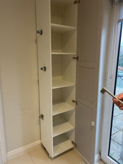 Shaker style METOD IKEA Pantry Style Storage with Chrome Handle