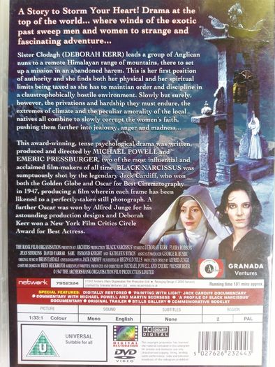 Black Narcissus [1947] Deborah Kerr, Sabu, David Farrar, Flora Robson, Esmond Knight, Jean Simmons & Kathleen Byron [1xDVD Movie]