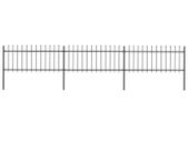 Garden Fence with Spear Top Steel 5.1x0.6 m Black