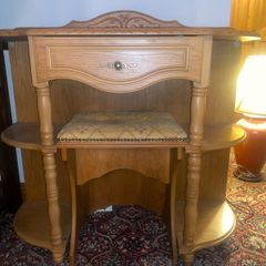 Side table with stool