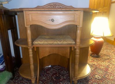 Side table with stool