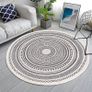 Round Rug Bohemian 4FT/120cm Circle Area Rug Cotton Rug Washable Round Rug Geometric Pattern Printed Hand Woven Carpet with Tassels Floor Mat for Kitchen Living Room Laundry Playroom (FREE SHIPPING) Image 4