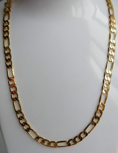 MEN'S 18ct Yellow Gold Plated Figaro Chain Necklace length 16"