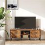 TV Stand with Storage, TV Table 55 Inch with Drawers for 60 65 Inch TV, TV Console Table, TV Bench for Living Room, Bedroom(Brown,55 Inch) Image 5