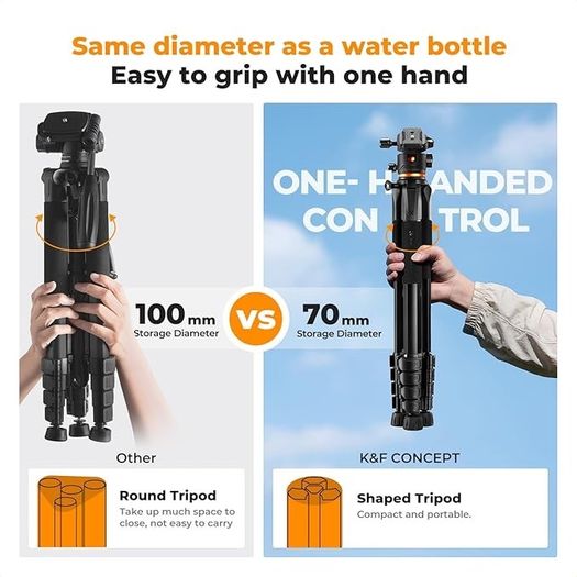 K&F CONCEPT Portable Lightweight Tripod Remote Bluetooth 190 cm S255A3+BH-36 Selfie Stick Stand Spherical Head DSLR Camera Optics Binoculars Clip Holder Mobile Phone Tablet Astronomy Telescope Projector