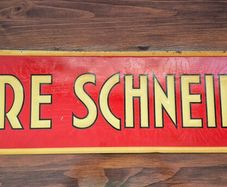 Original Vintage French Biere Schneider Metal Advertising Sign c1930s to 50s