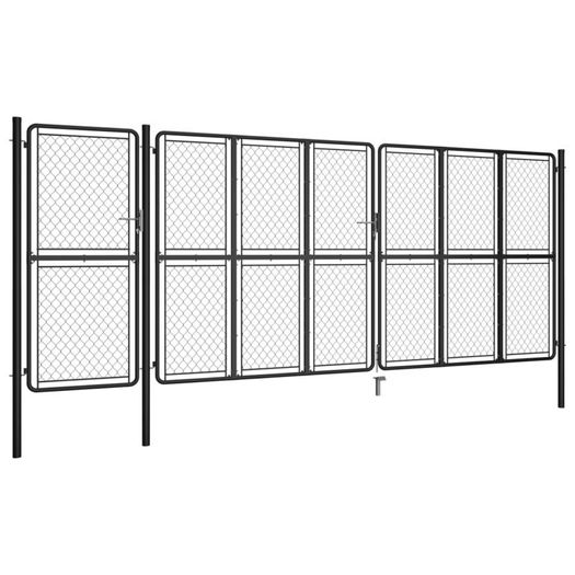 Garden Gate Steel 150x495 cm Anthracite