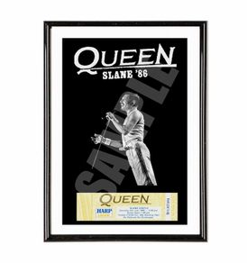 Queen Slane Castle 1986 With Ticket Framed Poster