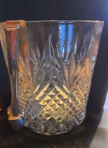 Waterford Crystal Ice Bucket with Silver Tongs