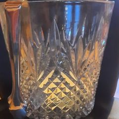 Waterford Crystal Ice Bucket with Silver Tongs