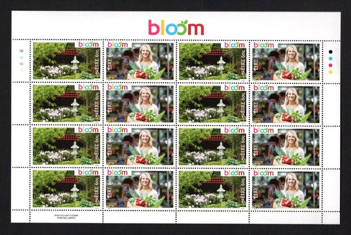 2014 Ireland Bloom Commemorative Stamps Sheetlet Plate 1B1B1B1B Mint Never Hinged (MNH)