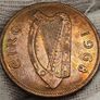 Ireland 1968 1d Penny Beautiful Uncirculated with Amazing Rainbow Toning Image 2