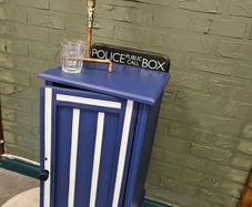 The Triple 9 Box - Upcycled Blue Police Box Cabinet