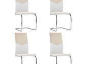 Cantilever Dining Chairs 4 pcs Cappuccino Faux Leather