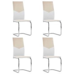 Cantilever Dining Chairs 4 pcs Cappuccino Faux Leather